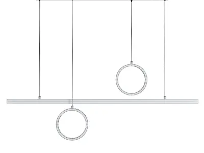 Modern Linear LED kitchen Island Chandelierpro Low-poly 3D model
