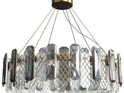 OVAL SMOKY CHANDELIER Low-poly 3D model