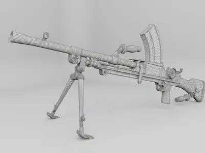 BREN MkI Light Machinegun  - Game and VFX-Ready Low-poly 3D model