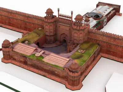 Red Fort Delhi India 3D model
