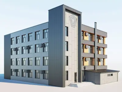 Industrial building 3D model 3