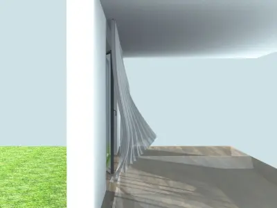 Windy Curtain in the House 3D model