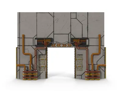 Sci fi Gate Low-poly 3D model