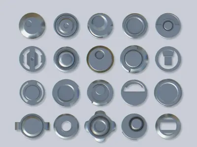 Hard surface kitbash Low-poly 3D model