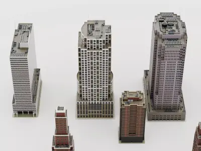 Skyscraper Collectors Package Low-poly 3D model