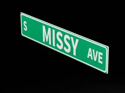 Street Sign Street Name Low-poly 3D model