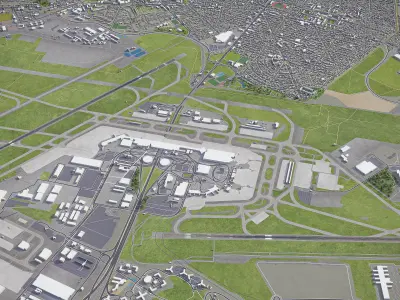 Paris Orly Airport Low-poly 3D model