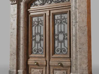 Neoclassic door 2 Low-poly 3D model