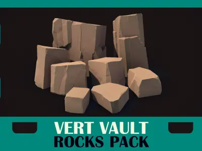 Vert Vaults - Rocks pack Low-poly 3D model