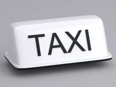 Taxi Rooftop Lamp White 3D model