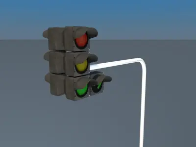 Traffic Light Low-poly 3D model 7
