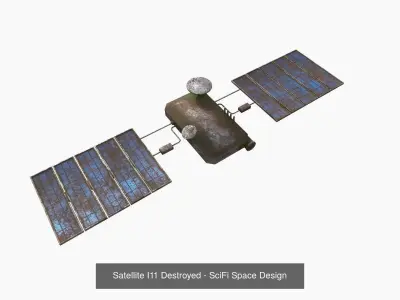 10 Destroyed Satellite Collection - SciFi Space Design 3D Model Pack