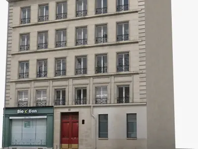 Old Paris House 006 Low-poly 3D model