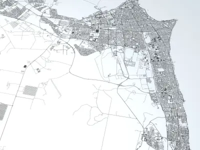 Kuwait City Area Road Network and Streets 3D model