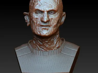Nightmares on elm street  Freddy Krueger  lifesize scale bust 3D print model