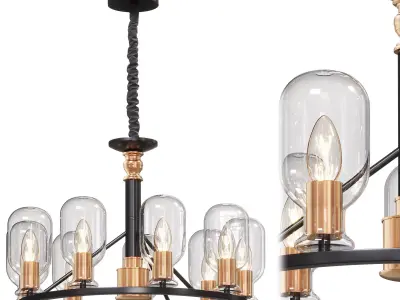Loft style chandelier by lalume 3D model