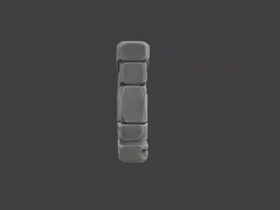 Ancient Andean Stone Railing Low-poly 3D model
