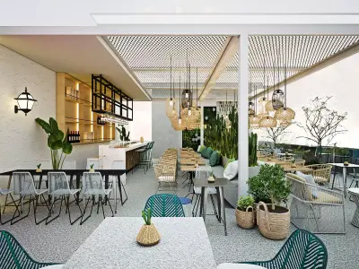 Roof Top Cafe and Bar 3D model