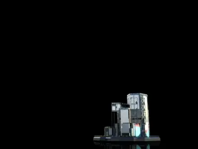 Futuristic Future Modern City Building Skyscraper 21 3D model