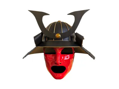 10 samurai  helmet  base mesh Low-poly 3D model