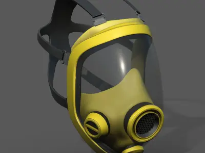 Gas mask protection futuristic technology fantasy  Low-poly 3D model