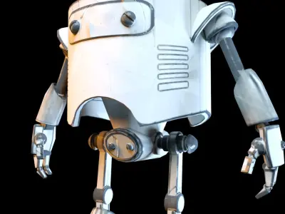 Cartoon Character Robot Low-poly 3D model