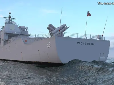  US Navy Destroyer USS Vicksburg CG-69 
