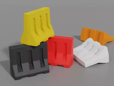 Road barrier 3D model