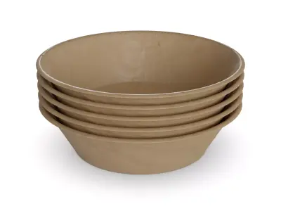 Disposable tableware Paper Bowls Low-poly 3D model