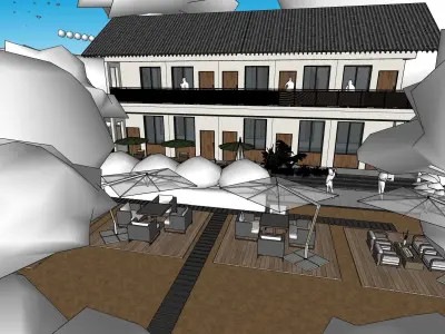 modern guesthouse design 3D model