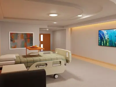 Modern Hospital Room Interior 3D model