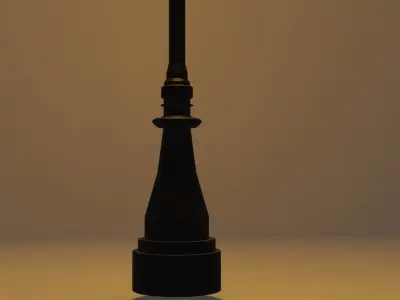 Lantern in the park with light PBR Game-ready Low-poly 3D model get