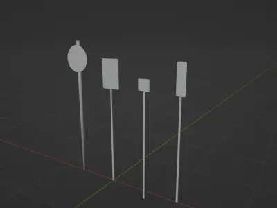 Different Road and Traffic Signs for BLENDER 3D model