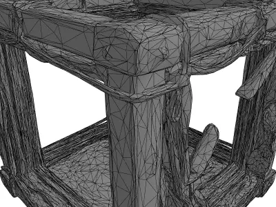 Rustic Wooden Frame Plastic Cover Low-poly 3D model