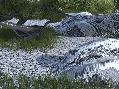 Backyard Design in Asian Style 3D model