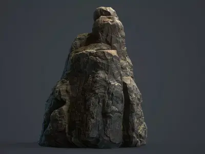 Rock Boulder 4 PBR  Low-poly 3D model