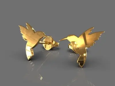 Light bird earrings 3D print model