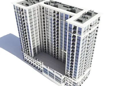 Apartment Building 3D Model 3D model