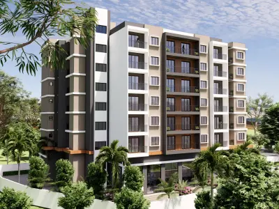 Modern Mixed-Use Apartment Building 3D model