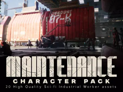 Sci-fi Maintenance Crew Modular Character Asset Pack 3D model