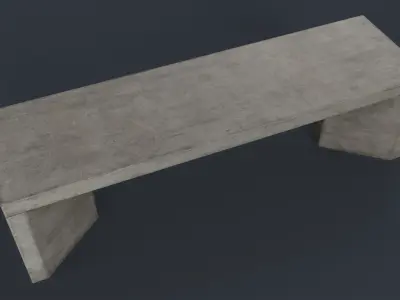 Modern Outdoor Bench 79 PBR Game Ready Low-poly 3D model