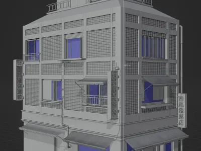 Japanese Apartment House 3D model