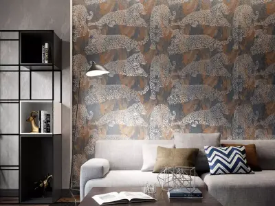 Leopard Noir Wallpaper Texture