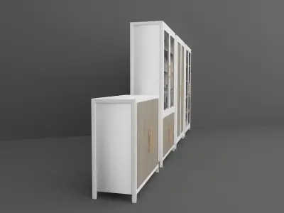 Cabinet Set of office furniture with doors and drawers 3D model