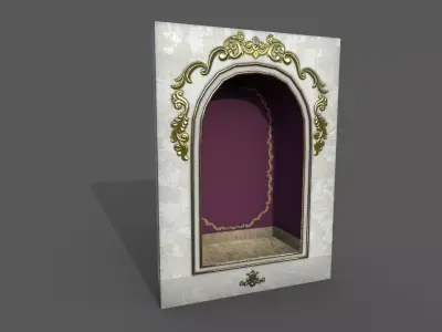 Old white plaster Wall hole Low-poly 3D model
