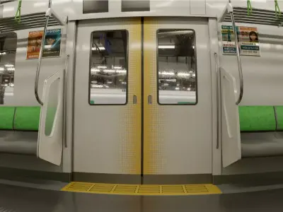 Japanese Train JR line Shinjuku Low-poly 3D model