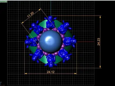 Angel Stone Ring 3D print model