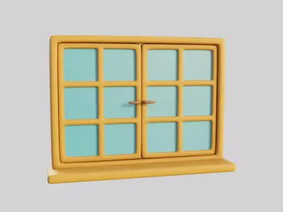 Cartoon Window 29a Low-poly 3D model