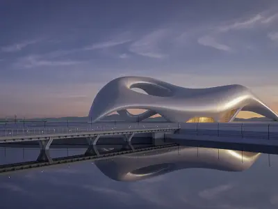 Futuristic building 37 3D model