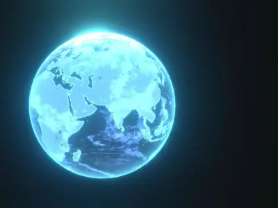 Planet Earth Hologram 6 Variations Sci-Fi 3D Model Low-poly 3D model